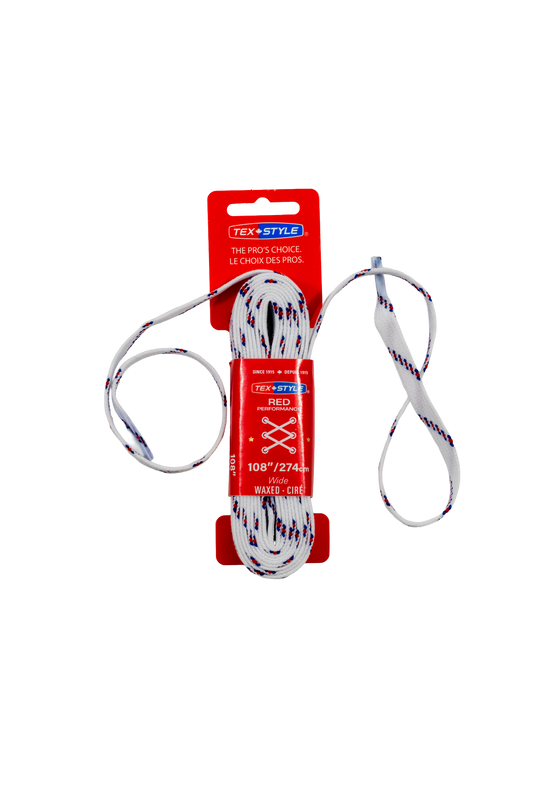 Tex-Style RED Performance Skate Laces – Wide Wax