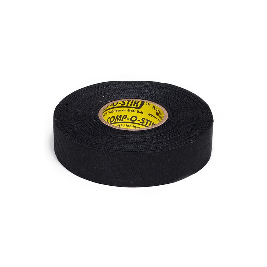 Comp-o-stik Hockey Cloth Tape – White / Black, Narrow / Wide
