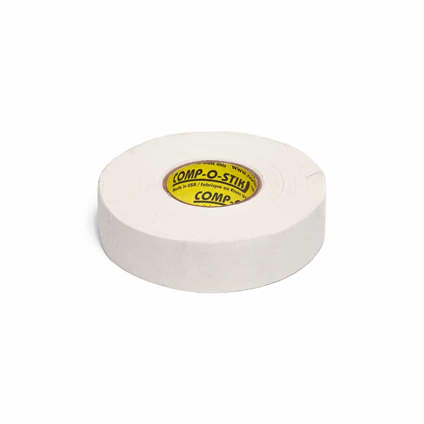 Comp-o-stik Hockey Cloth Tape – White / Black, Narrow / Wide